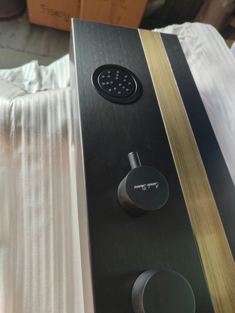 Experience a modern shower system set that elevates every wash