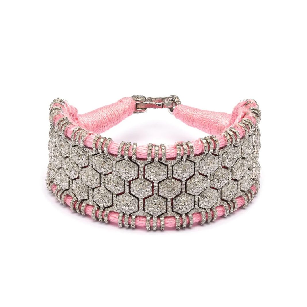 Handmade Blue Thread Pavé Diamond Bracelet: A Quiet Luxury for Everyday Style