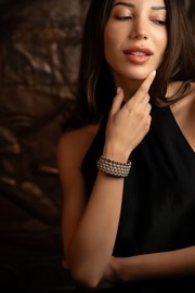 Timeless Shine: A Chic Black Thread Diamond Bracelet