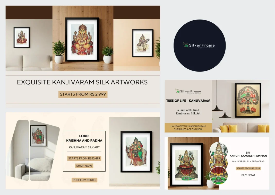 Exquisite Handcrafted Silk Art of Goddess Lakshmi for Elegant Home Décor