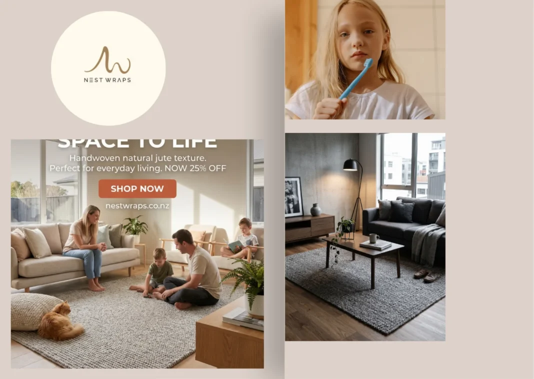 Enhance Your Space with a Durable and Eco-Friendly Natural Tone Rug from Nest Wraps
