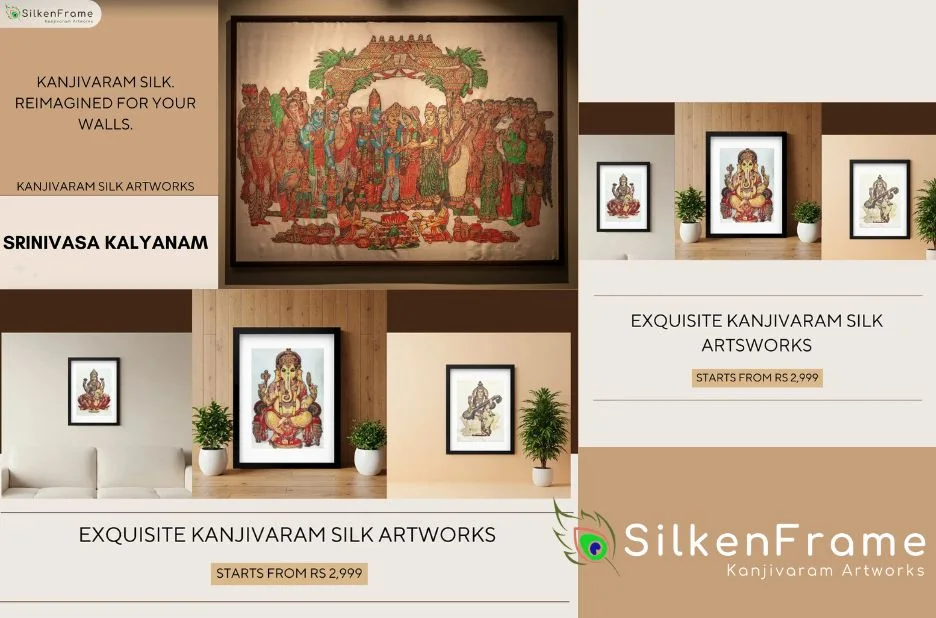 Discover the Exquisite Beauty of Handcrafted Silk Art Celebrating Goddess Lakshmi at Silkenframe